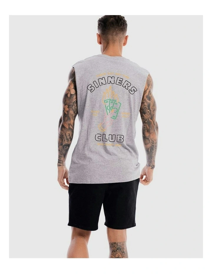Sinners Club Tank in Grey Marle image 2