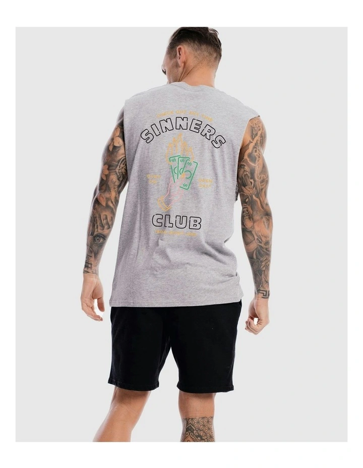 Sinners Club Tank in Grey Marle image 4