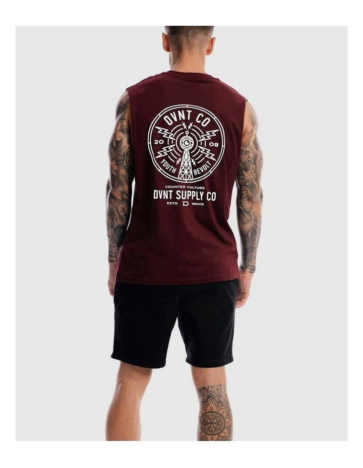 Radio Revolt Tank in Burgundy image 2