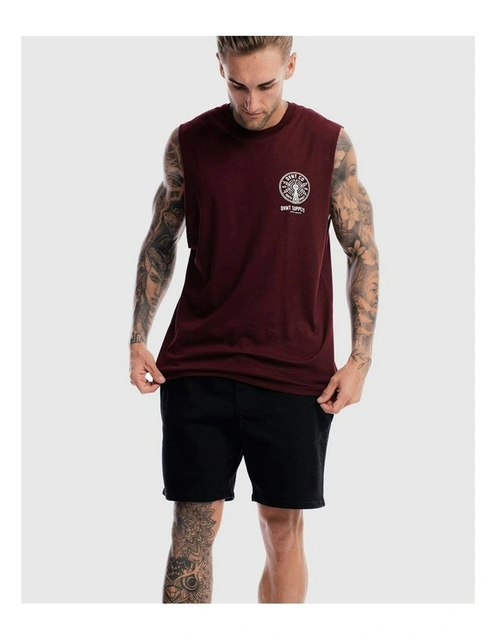 Radio Revolt Tank in Burgundy image 3