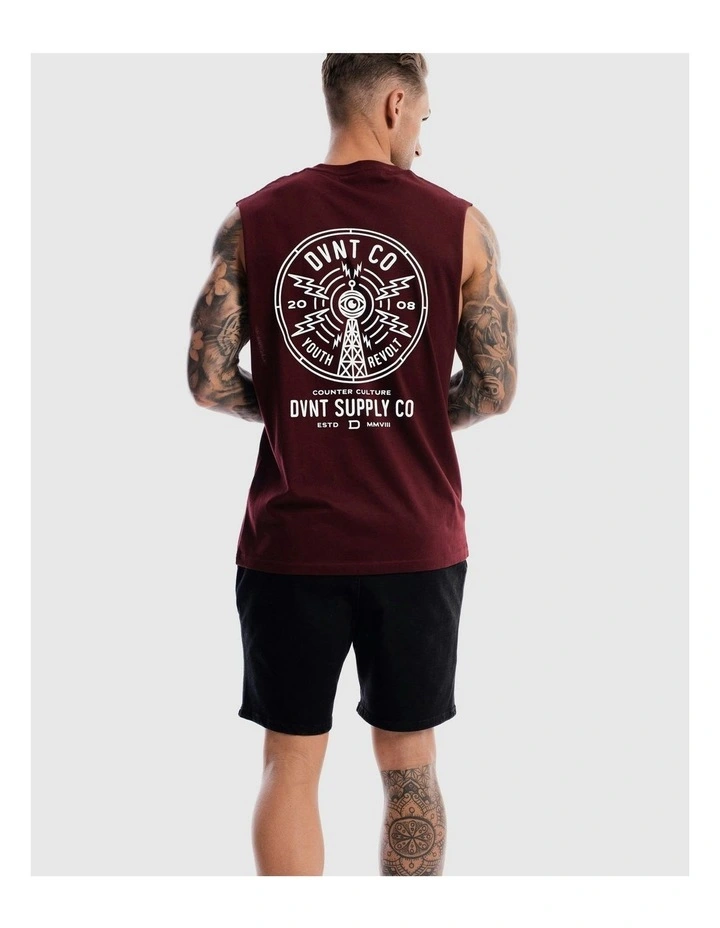 Radio Revolt Tank in Burgundy image 4