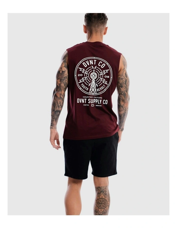 Radio Revolt Tank in Burgundy image 6