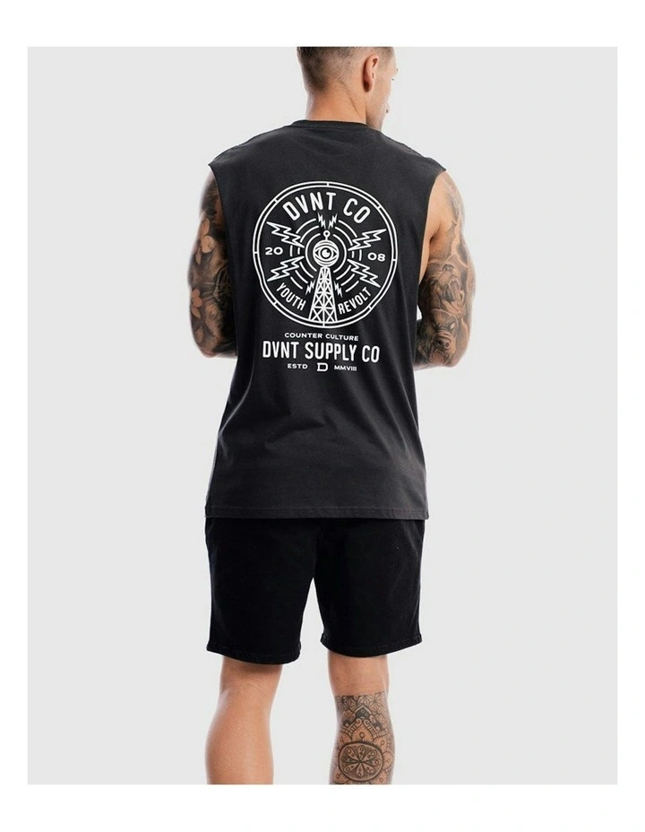 Radio Revolt Tank in Charcoal image 2