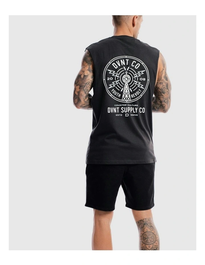 Radio Revolt Tank in Charcoal image 4