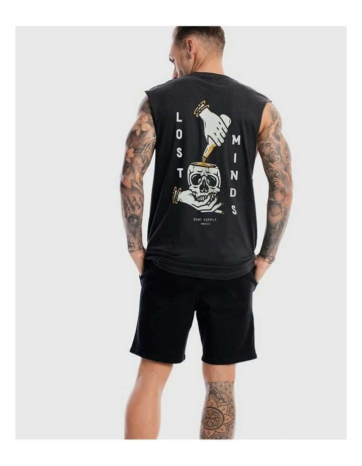 Lost Minds Tank in Charcoal image 2