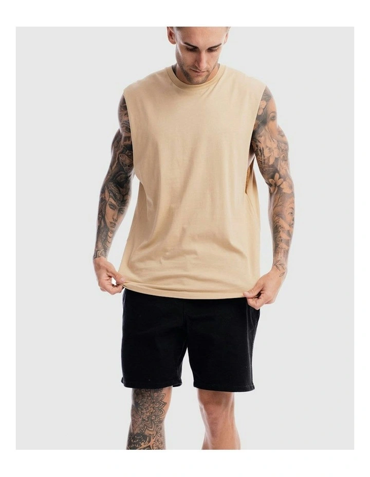 Devoid Premium Tank in Beige image 1