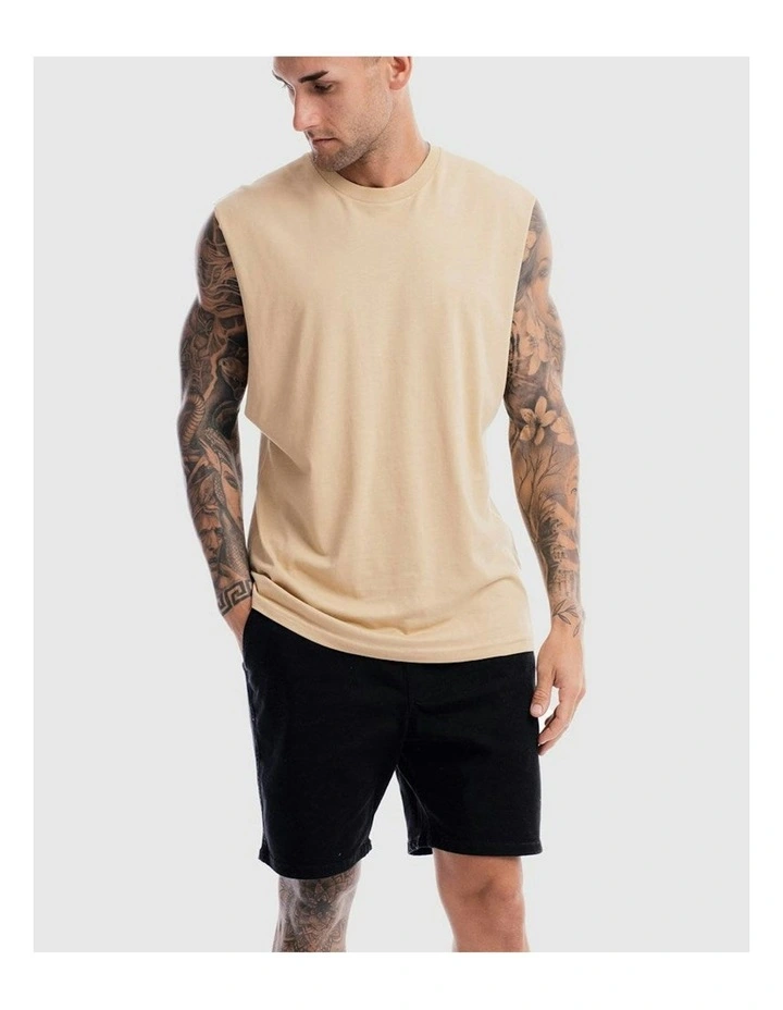 Devoid Premium Tank in Beige image 3