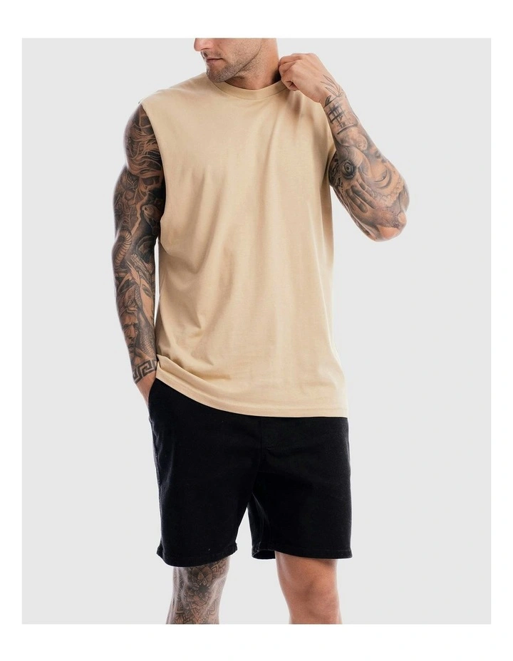 Devoid Premium Tank in Beige image 4