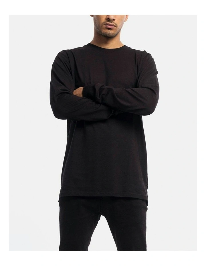 Devoid Premium Long Sleeve Tee in Black image 2