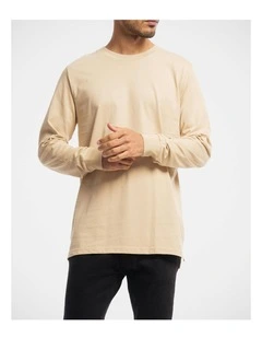 Devoid Premium Long Sleeve Tee in Beige