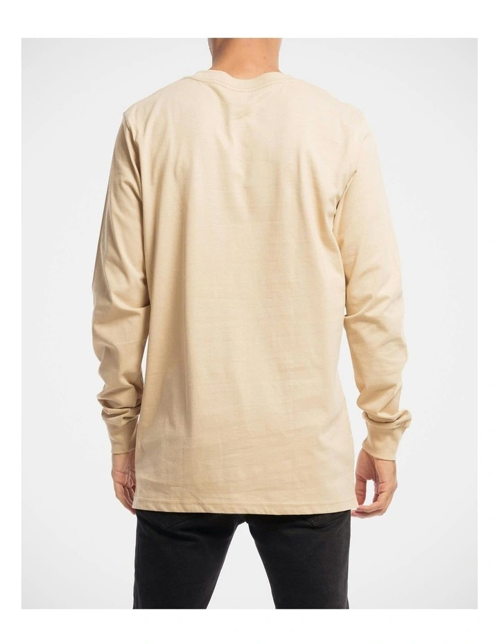 Devoid Premium Long Sleeve Tee in Beige image 5