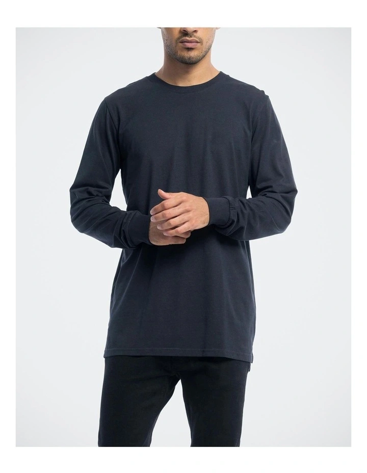 Devoid Premium Long Sleeve Tee in Blue image 3
