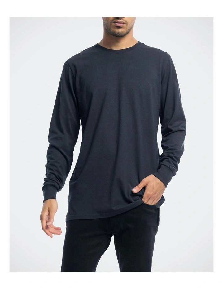 Devoid Premium Long Sleeve Tee in Blue image 4