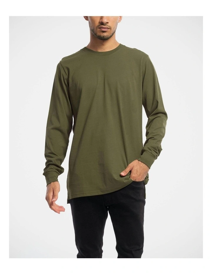 Devoid Premium Long Sleeve Tee in Green image 3