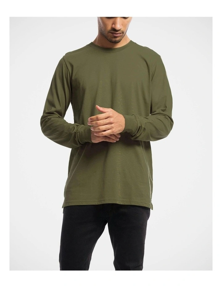 Devoid Premium Long Sleeve Tee in Green image 4