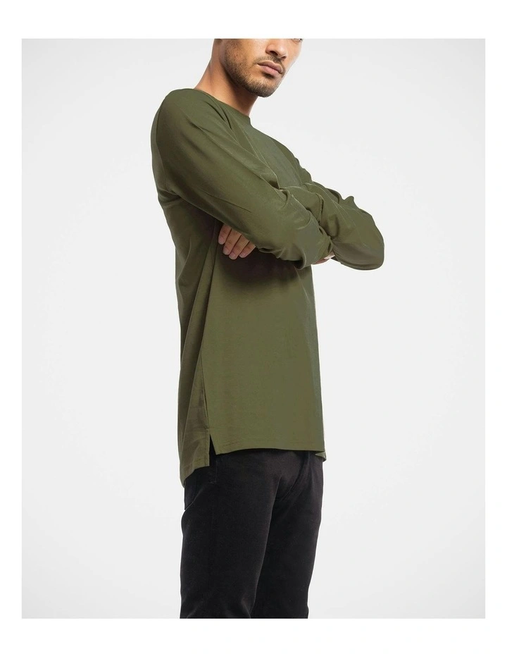 Devoid Premium Long Sleeve Tee in Green image 5