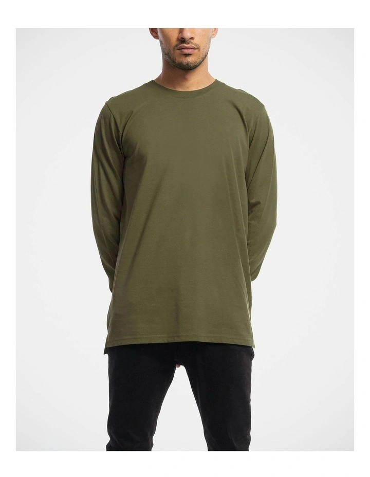 Devoid Premium Long Sleeve Tee in Green image 7