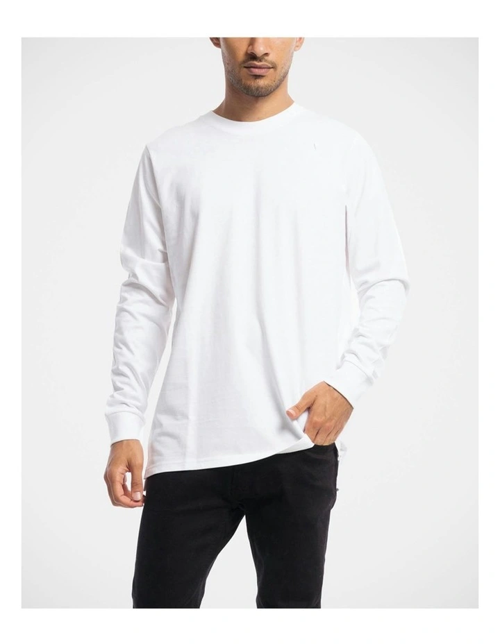 Devoid Premium Long Sleeve Tee in White image 3