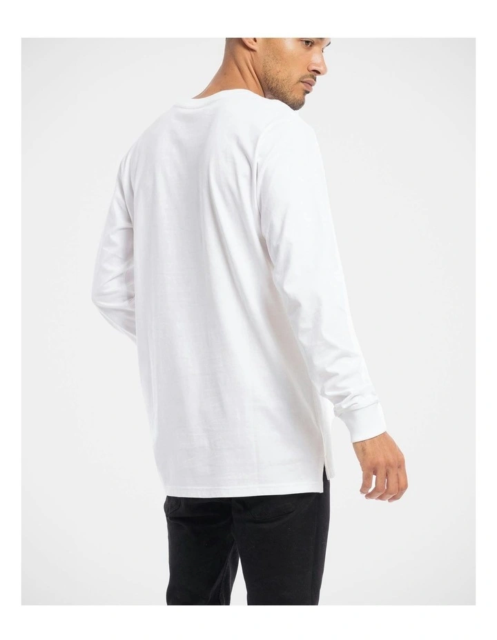 Devoid Premium Long Sleeve Tee in White image 4