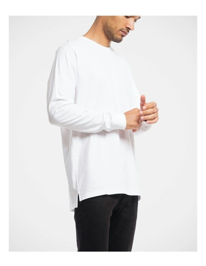 Devoid Premium Long Sleeve Tee in White image 5