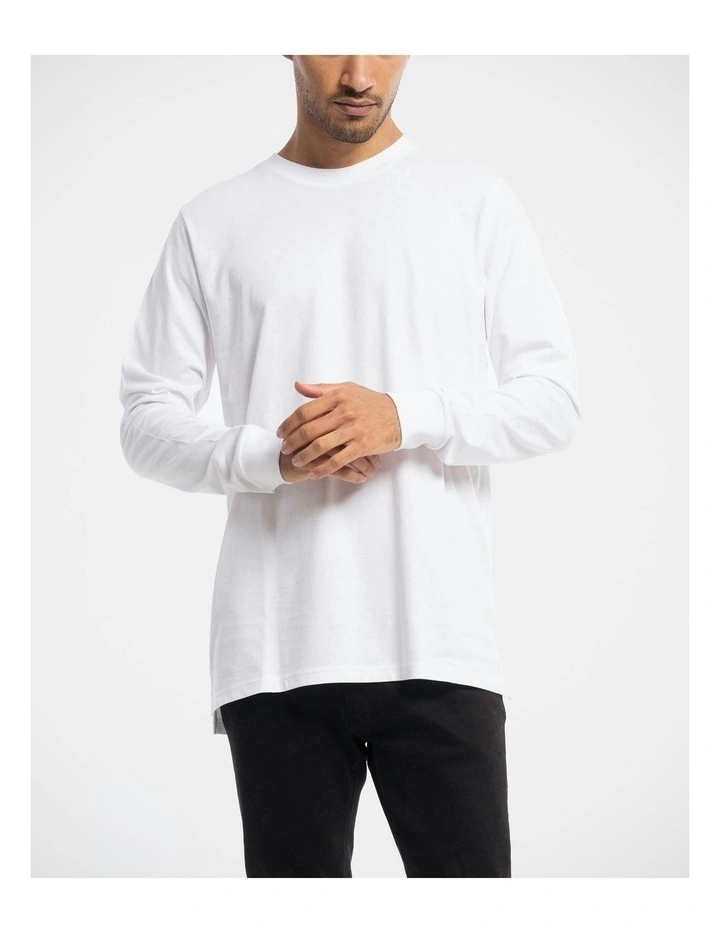 Devoid Premium Long Sleeve Tee in White image 6