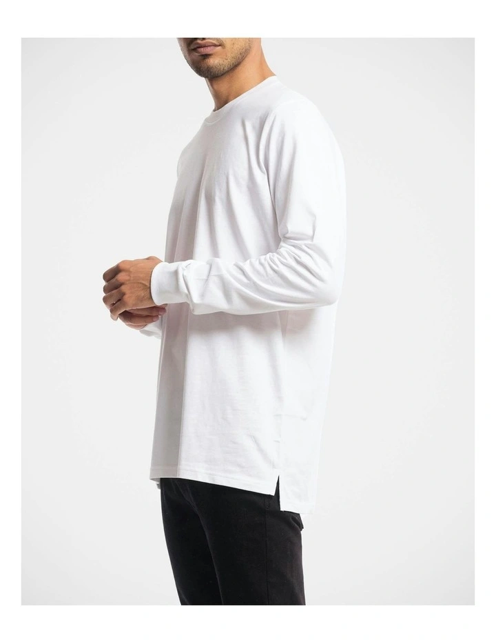 Devoid Premium Long Sleeve Tee in White image 7