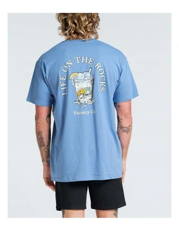 Life on the Rocks Tee in Dusty Blue