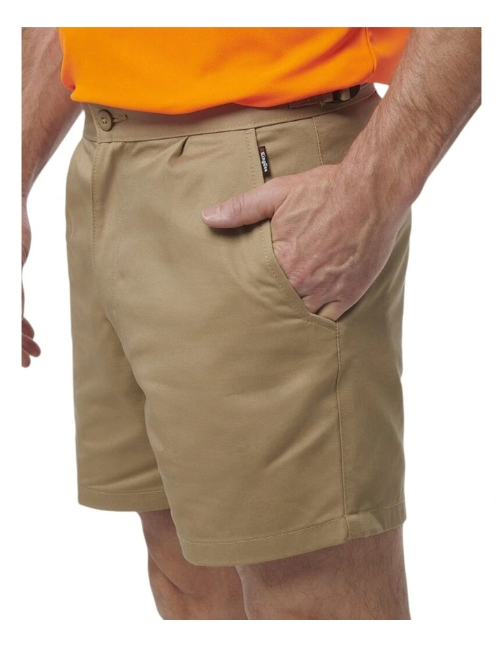 Drill Utility Short Workwear Tradie Trade in Khaki image 3