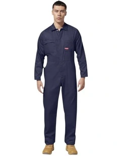 Cotton Lightweight Drill Coverall in Navy