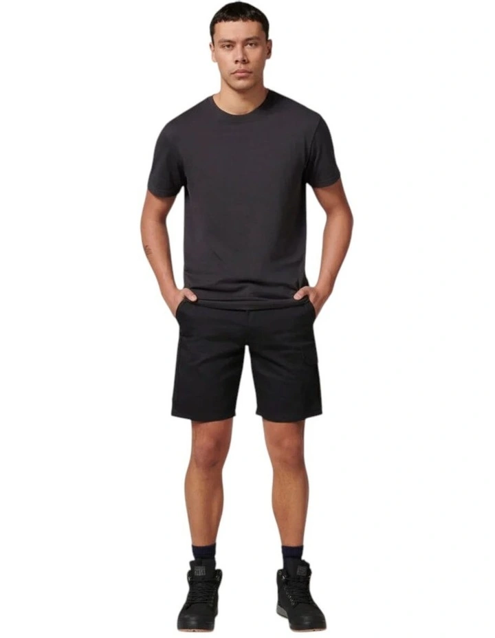 Core Basic Stretch Drill Cargo Shorts in Black image 4