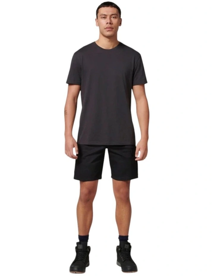 Core Basic Stretch Drill Cargo Shorts in Black image 5