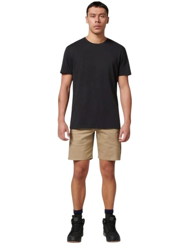 Core Basic Stretch Drill Cargo Shorts in Khaki image 5