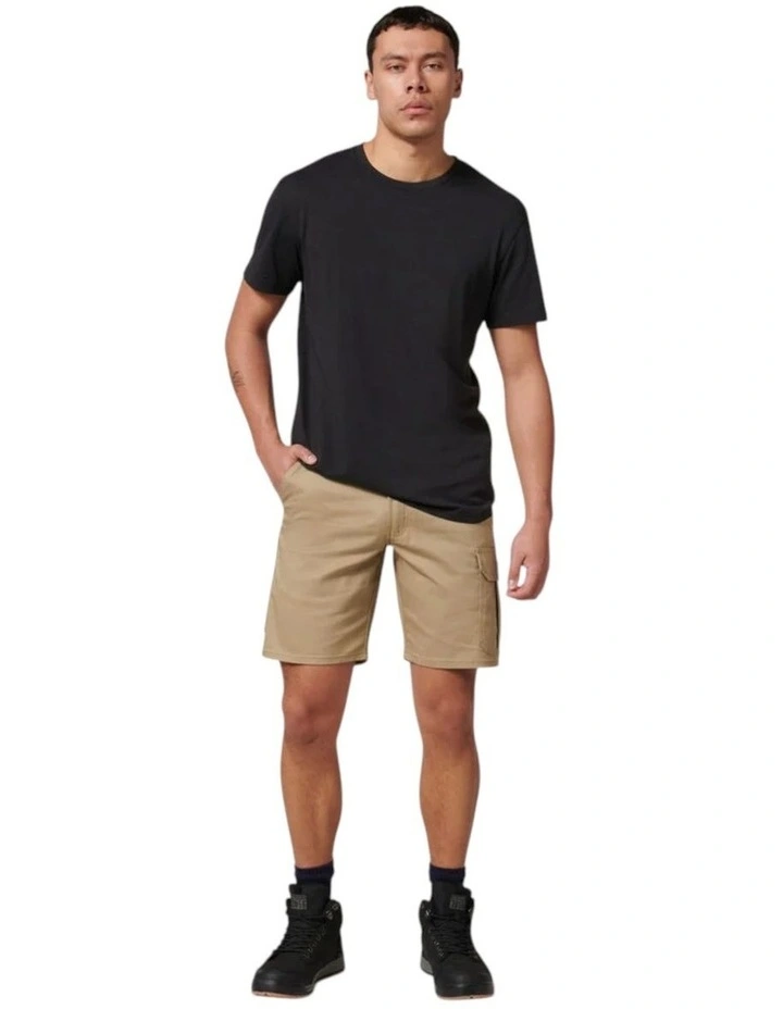Core Basic Stretch Drill Cargo Shorts in Khaki image 6