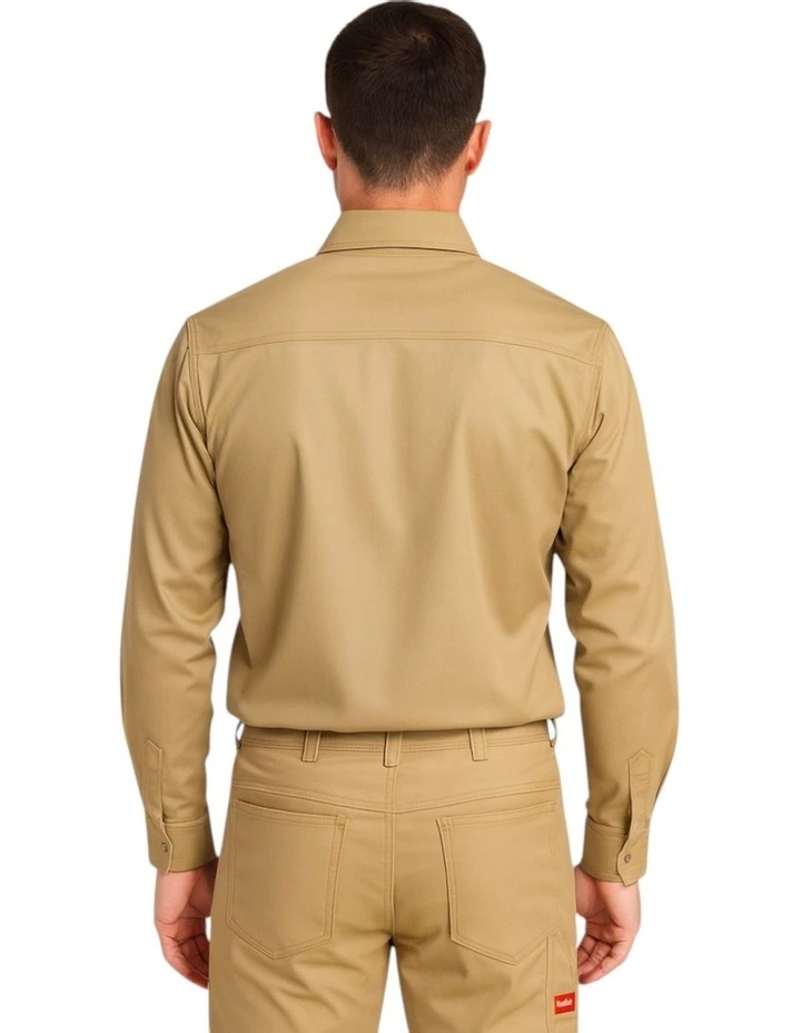 Heritage Workers Long Sleeve Shirt in Khaki image 2