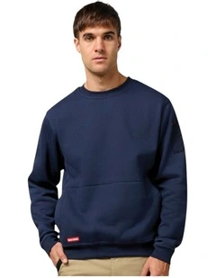 Fleece Crew Jumper in Navy