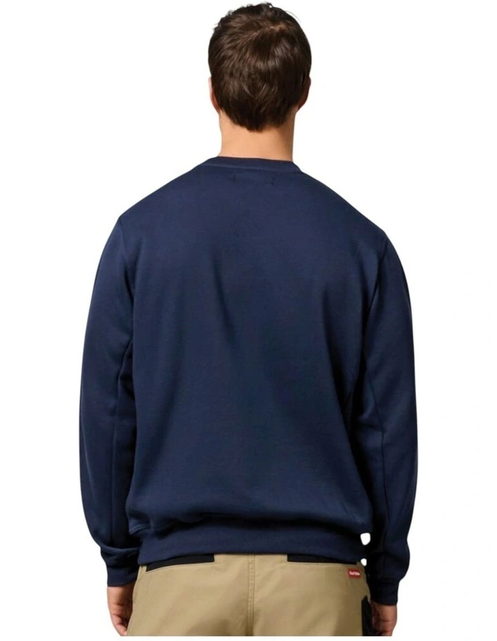 Fleece Crew Jumper in Navy image 2