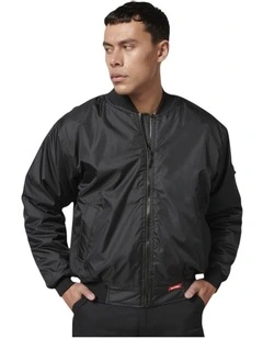 Waterproof Winter Zip Up Bomber Jacket in Black