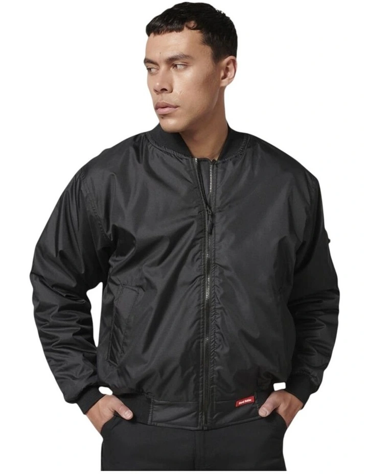 Waterproof Winter Zip Up Bomber Jacket in Black image 1