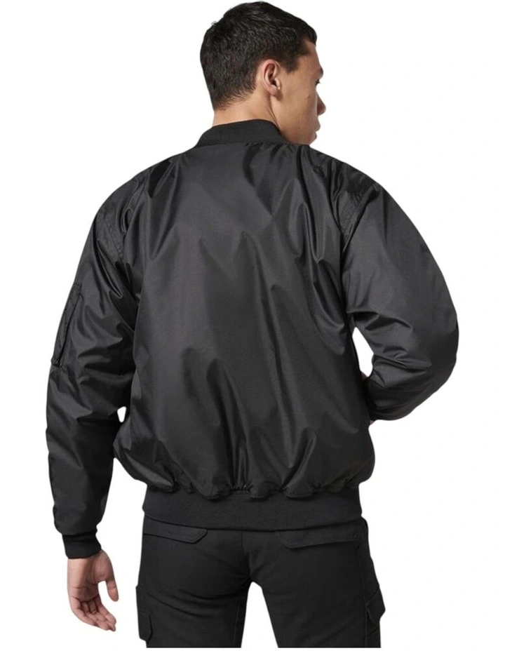 Waterproof Winter Zip Up Bomber Jacket in Black image 2