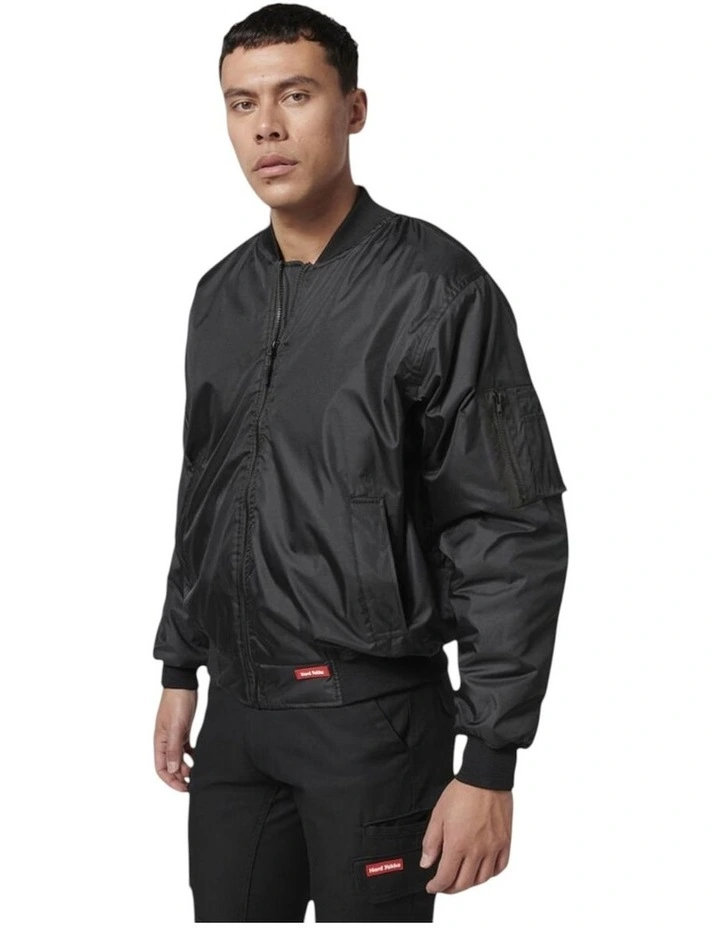 Waterproof Winter Zip Up Bomber Jacket in Black image 3