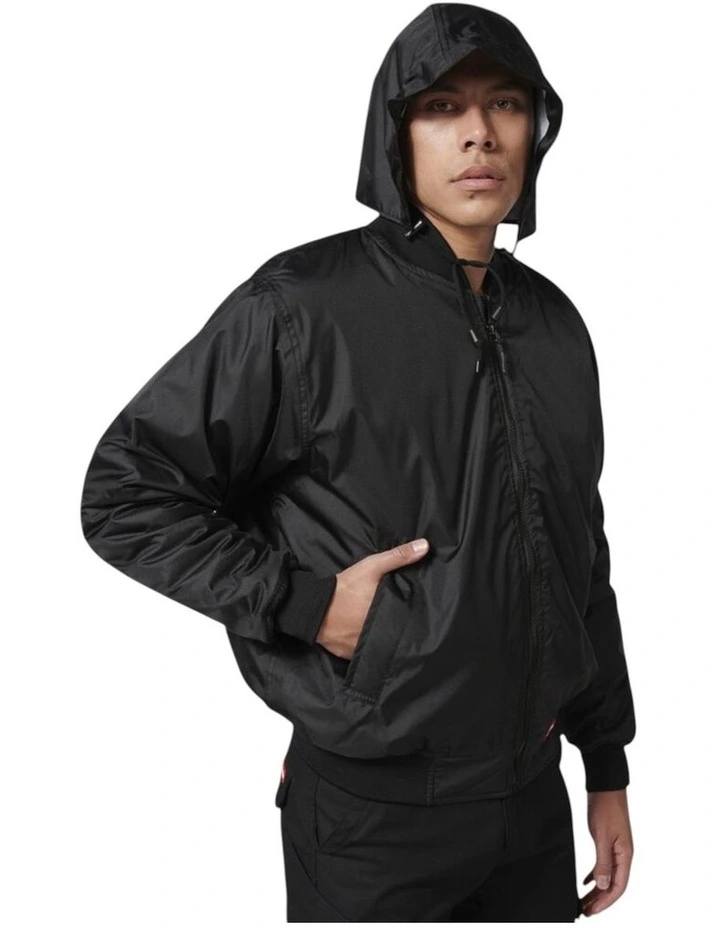 Waterproof Winter Zip Up Bomber Jacket in Black image 4