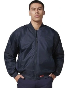 Waterproof Winter Zip Up Bomber Jacket in Navy