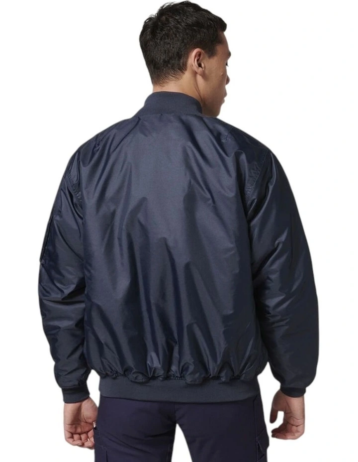Waterproof Winter Zip Up Bomber Jacket in Navy image 2