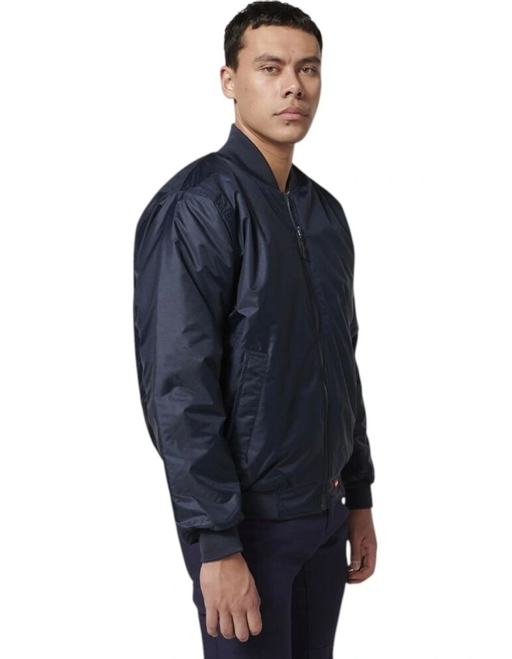 Waterproof Winter Zip Up Bomber Jacket in Navy image 3