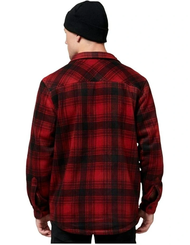 Legends Sherpa Fleece Jacket Shirt Camper in Red image 2