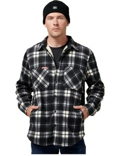 Legends Sherpa Fleece Jacket Shirt in Grey