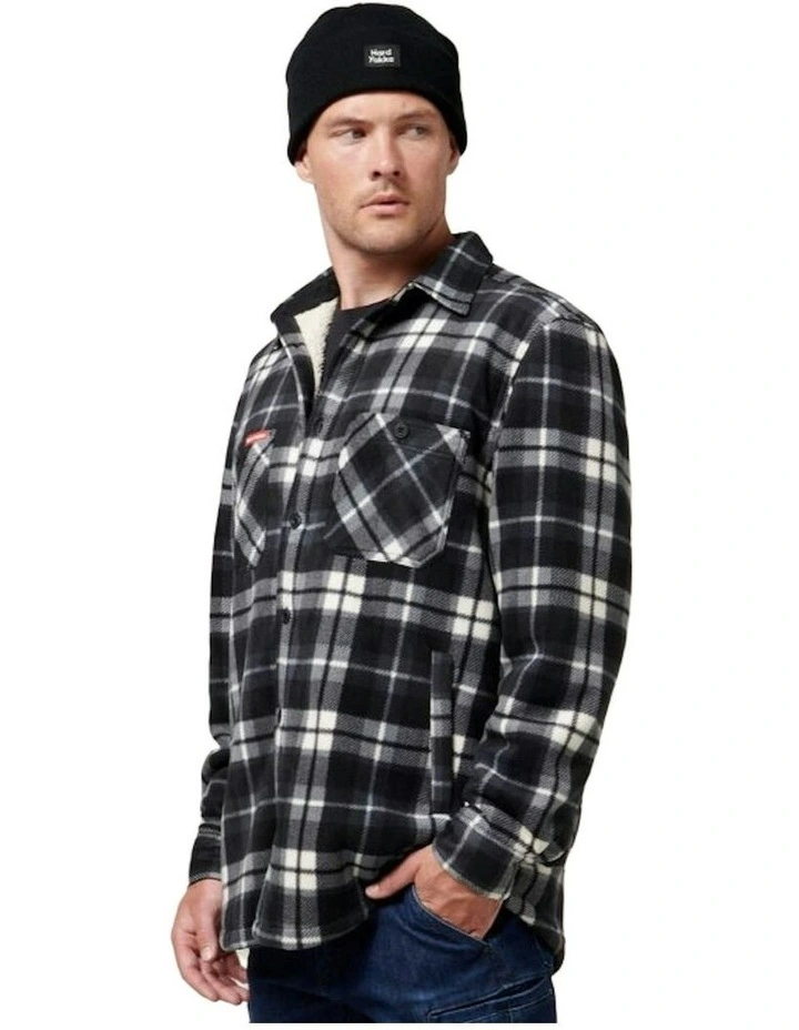 Legends Sherpa Fleece Jacket Shirt in Grey image 2