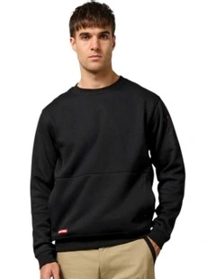 Fleece Crew Jumper in Black