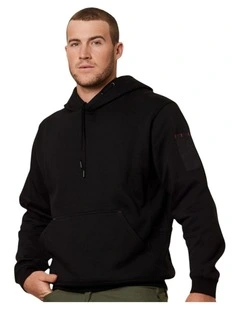 Mens Hard Yakka Brushed Fleece Hoodie Jumper in Black