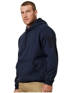 Brushed Fleece Hoodie Jumper in Navy